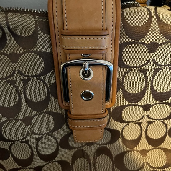 Vintage Coach Monogram Brown and Tan  Handbag - Picture 2 of 4